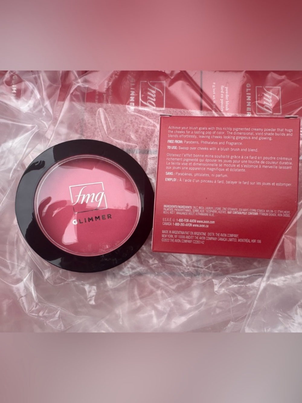 Avon fmg Glimmer Powder Blush -  Petal Pink  + TGIF Blush Brush NIB - Picture 7 of 7